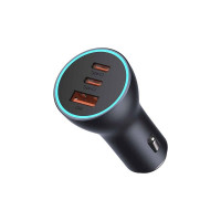 АЗП Baseus Golden Contactor Pro Triple Fast Charger Car Charger 65W U+C+C Dark Gray Код: 424397-14