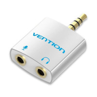 Адаптер Vention 4 Pole 3.5mm Male to 2*3.5mm Female Audio Adapter Silvery Metal Type (BDBW0) Код: 410727-14
