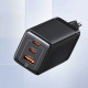 Мережевий зарядний пристрій Usams US-CC180 65W ACC 3 Ports GaN Fast Charger (EU) - Sandru series Black Код: 421257-14