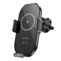 Тримач для мобільного з БЗП BOROFONE BH205 Rusher infrared wireless fast charging car holder(air outlet) Black Код: 421327-14