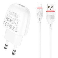 Мережевий зарядний пристрій BOROFONE BA49A Vast power single port charger set(Lightning) White Код: 405417-14