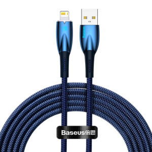 Кабель Baseus Glimmer Series Fast Charging Data Cable USB to iP 2.4A 2m Blue Код: 456997-14