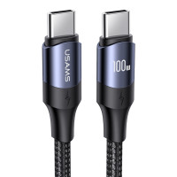 Кабель Usams US-SJ524 U71 Type-C To Type-C 100W PD Fast Charging & Data Cable 1.2m black Код: 437418-14