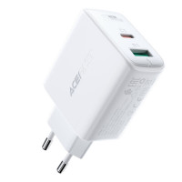 Мережевий зарядний пристрій ACEFAST A5 PD32W(USB-C+USB-A) dual port charger White Код: 424808-14