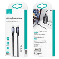 Кабель Usams US-SJ524 U71 Type-C To Type-C 100W PD Fast Charging & Data Cable 1.2m black Код: 437418-14