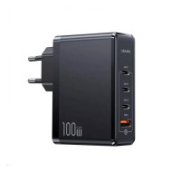 Мережевий зарядний пристрій Usams US-CC163 T50 100W 4 Ports ACCC GaN Fast Charger (EU) Black Код: 453068-14