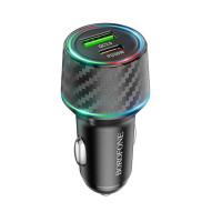 Автомобільний зарядний пристрій BOROFONE BZ21 Brilliant 48W dual port PD30W+QC3.0 car charger Black Код: 452238-14