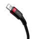 Кабель Baseus Cafule Cable Type-C to iP PD 20W 1m Red+Черное Код: 456798-14