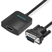 Адаптер Vention VGA to HDMI Converter with Female Micro USB and Audio Port 0.15M Black (ACNBB) Код: 452398-14