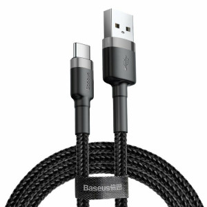 Кабель Baseus Cafule Cable USB For Type-C 3A 1m Gray+Black Код: 433788-14