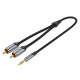 Кабель Vention 3.5MM Male to 2-Male RCA Adapter Cable 8M Gray Aluminum Alloy Type (BCNBK)