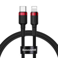 Кабель Baseus Cafule Cable Type-C to iP PD 20W 1m Red+Черное Код: 456798-14