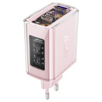 Мережевий зарядний пристрій ACEFAST A45 Sparkling series PD65W GaN (2*USB-C+USB-A) charger Cherry blossom Код: 405508-14