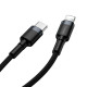 Кабель Baseus Cafule Cable Type-C to iP PD 18W 1m Gray+Black Код: 452118-14