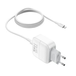Мережевий зарядний пристрій BOROFONE BA46A Premium PD + QC3.0 (Type-C to Lightning) 18W White Код: 405088-14