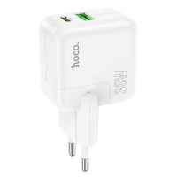 Мережевий зарядний пристрій HOCO C111A Lucky dual-port PD30W+QC3.0 charger White Код: 446698-14