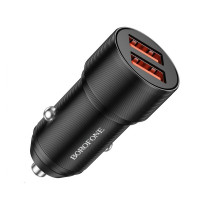 Автомобільний зарядний пристрій BOROFONE BZ19B Wisdom 36W dual port QC3.0 car charger Black Код: 416708-14