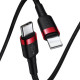 Кабель Baseus Cafule Cable Type-C to iP PD 20W 1m Red+Черное Код: 456798-14