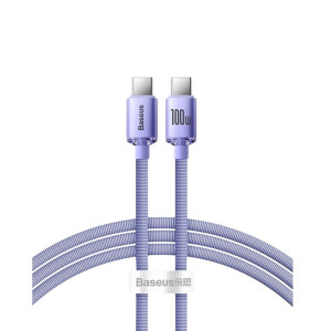 Кабель Baseus Crystal Shine Series Fast Charging Data Cable Type-C to Type-C 100W 1.2m Purple Код: 457079-14