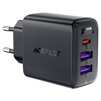 Мережевий зарядний пристрій ACEFAST A57 PD35W GaN (2*USB-A+USB-C) charger Black Код: 451019-14