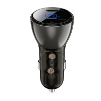 Автомобільний зарядний пристрій ACEFAST B10 metal car charger 60W (USB-C + USB-C) with digital display Black Код: 405599-14