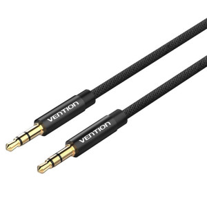 Кабель Vention Fabric Braided 3.5mm Male to Male Audio Cable 1.5M Black Metal Type (BAGBG)