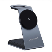 Бездротовий зарядний пристрій CHAROME H14 3-in-1 Wireless Charging Stand Silver Код: 412729-14