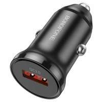 Автомобільний зарядний пристрій BOROFONE BZ18 single port QC3.0 car charger 18W Black Код: 405259-14
