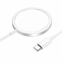 Бездротовий зарядний пристрій HOCO CW47 Original series 15W magnetic wireless fast charger White Код: 405619-14