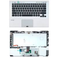 Клавіатура для ноутбука Sony Vaio (VPC-SB) Black, (Silver TopCase), RU (for fingerprint reader)