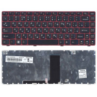 Клавиатура для ноутбука Lenovo IdeaPad (V380) Black, (Red Frame), RU