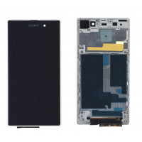 Матриця з тачскріном (модуль) для Sony Xperia Z1 C6902 чорний з білою рамкою