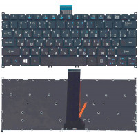 Клавіатура для ноутбука Acer Aspire V5-122, V5-122P, V5-171, V5-132P, V3-331, V3-371, V3-372, E3-111, E3-112, S5-391 з підсвічуванням (Light), Black, (No Frame), RU