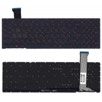 Клавиатура для ноутбука Asus ROG GL552 с красной подсветкой (Light Red), Black, (No Frame) RU