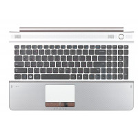 Кдавіатура для ноутбука Samsung (RC520) Black, (Silver TopCase), RU