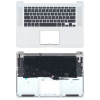 Клавіатура для ноутбука Apple MacBook Pro (A1398) Black, (Silver TopCase), RU (горизонтальний ентер)