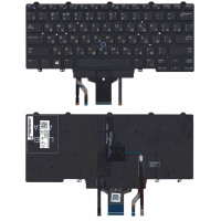 Клавиатура для ноутбука Dell Latitude (E5470, E7470) Черное с подсветкой (Light), (No Frame) RU