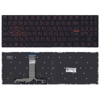 Клавиатура для ноутбука Lenovo Legion (Y520, Y520-15IKB) Black с подсветкой (Red Light), (No Frame), RU