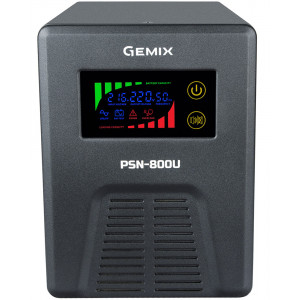 ДБЖ Gemix PSN-800U, 800VA/480W 12V/220V, 7/9/13A, 3*Schuko, без АКБ