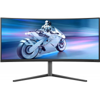 TFT 34" Philips 34M2C6500, QD-OLED, 175hz, вигн, WQHD, 2xHDMI, DP, USB-hub, HAS, cинювато-сірий