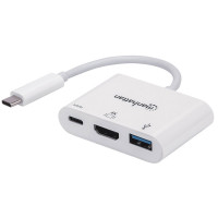 Док-станція USB3.1 Type-C -> HDMI/USB 3.0/PD 60W 4-in-1 Белый Manhattan