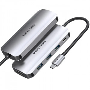 Док-станція USB 3.1 Type-C -> HDM/USB 3.0х3//PD 100W 5-in-1 Vention