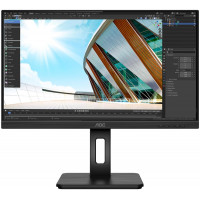 TFT 23.8" AOC 24P2C, IPS, 75Гц, DP, HDMI, USB хаб, HAS, Pivot,  колонки, чорний