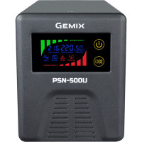 ДБЖ Gemix PSN-500U, 500VA/350W 12V/220V, 5/7/9A, 2*Schuko, без АКБ