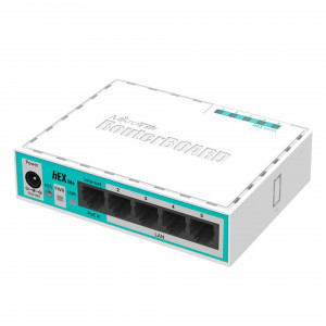 Маршрутизатор Mikrotik hEX lite RB750r2 with 850MHz CPU, 64MB RAM, 5 LAN ports, RouterOS L4, plastic