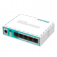 Маршрутизатор Mikrotik hEX lite RB750r2 with 850MHz CPU, 64MB RAM, 5 LAN ports, RouterOS L4, plastic