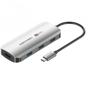 Док-станція USB3.1 Type-C -> HDMI 4K60Hz/USB 3.0x3/PD 100W 5-in-1 Vention