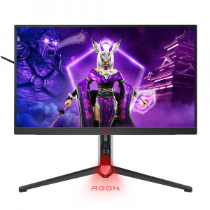 TFT 27" AOC AGON AG274QXM, QHD, IPS, MiniLED, 170Гц, 0,5 мс, 2хHDMI, DP, USB-C, USB-hub, HAS, колонк