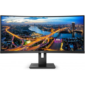 TFT 34" Philips 346B1C, VA, 3440 x 1440, USB-C, HDMI, DP, RJ45, колонки, чорний