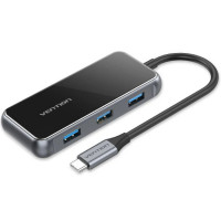 Док-станція USB3.1 Type-C -> HDMI 4K60Hz/USB 3.0х3/RJ45/PD 87W 6-in-1 Mirrored Surface Vention